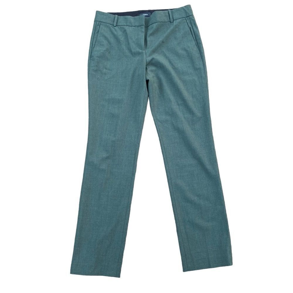Theory Straight Trouser in Stretch Wool Green 4